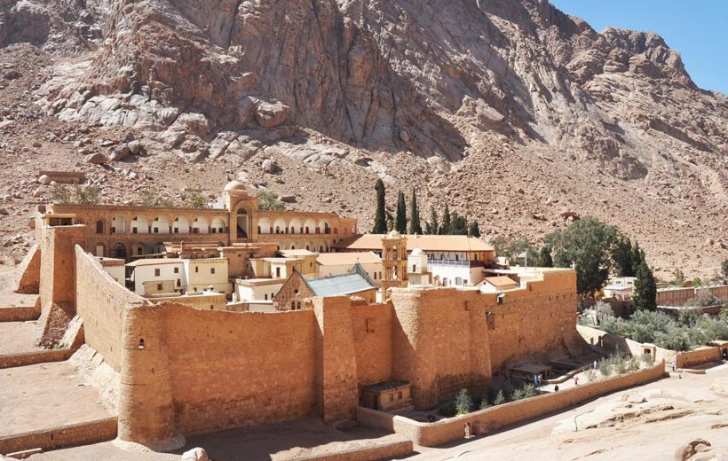 Mount Sinai (Moses) & St. Catherine Monastery from Taba